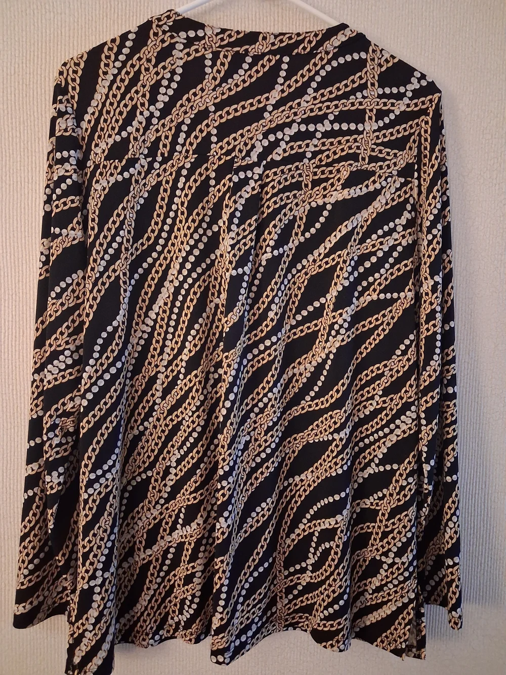 Michael Kors 90'S Vintage Chain-Print Long Sleeve V-Neck Sz L